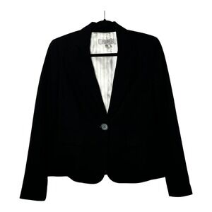 Kasper Separates Womens Black Single Button Blazer Jacket Size 6 Professional